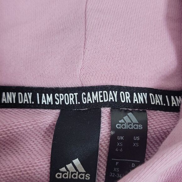 adidas Womens XSmall Hoodie Lighter with Jersey Lineing Pink and Black - Picture 5 of 6